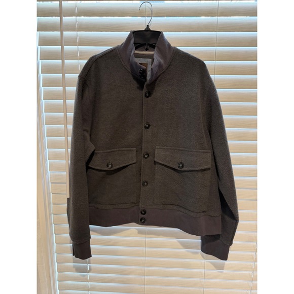 The Territory Ahead Men's Gray Fleece Still Waters Bomber‎ Jacket Size L